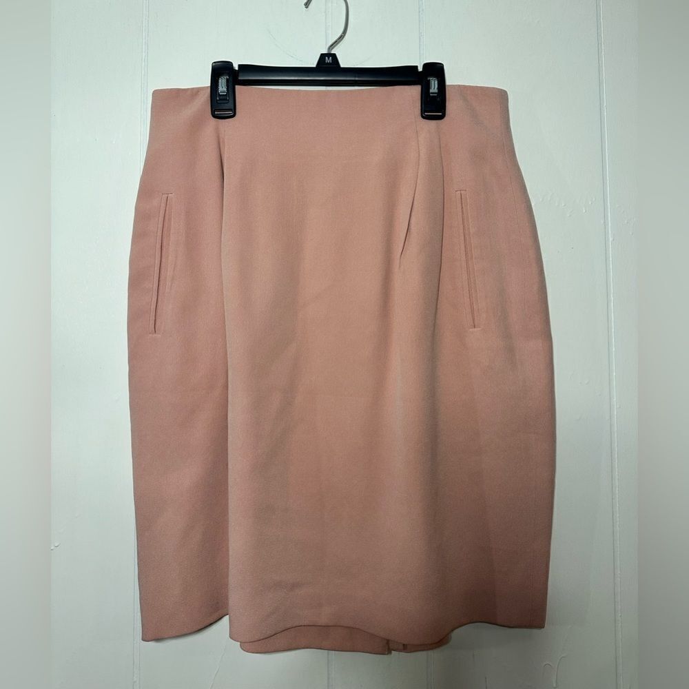 Dana Buchman 100% Silk Pink Pencil Skirt with Pockets, Size 12